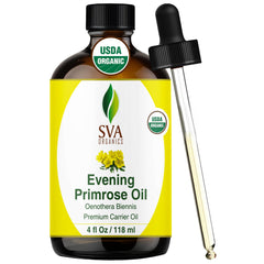 SVA Organics Evening Primrose Oil bottle on white background for simple skin care