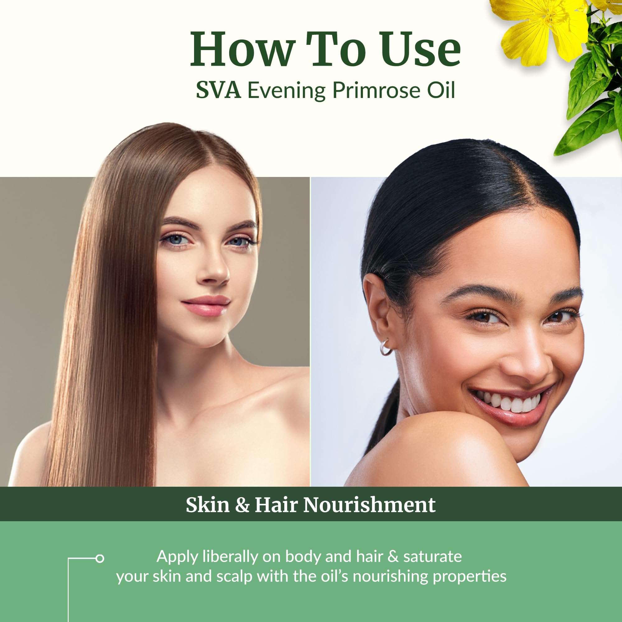 Hair and scalp massage with SVA Organics Evening Primrose Oil for nourishment