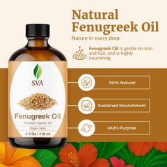 SVA Organics fenugreek oil dropper application enables precise, easy daily use.