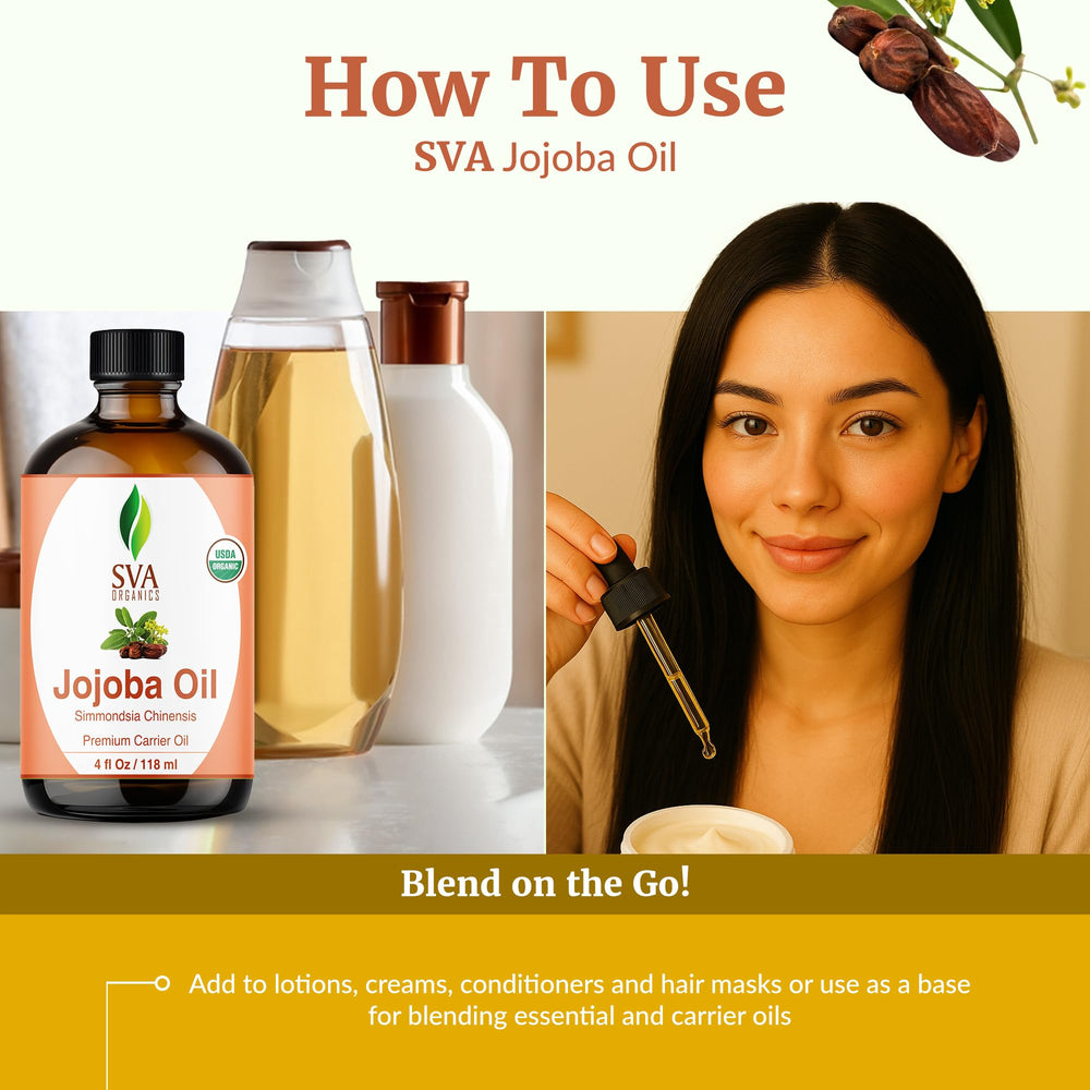 SVA Organics Jojoba Oil supports massage routines with a gentle, soothing glide.