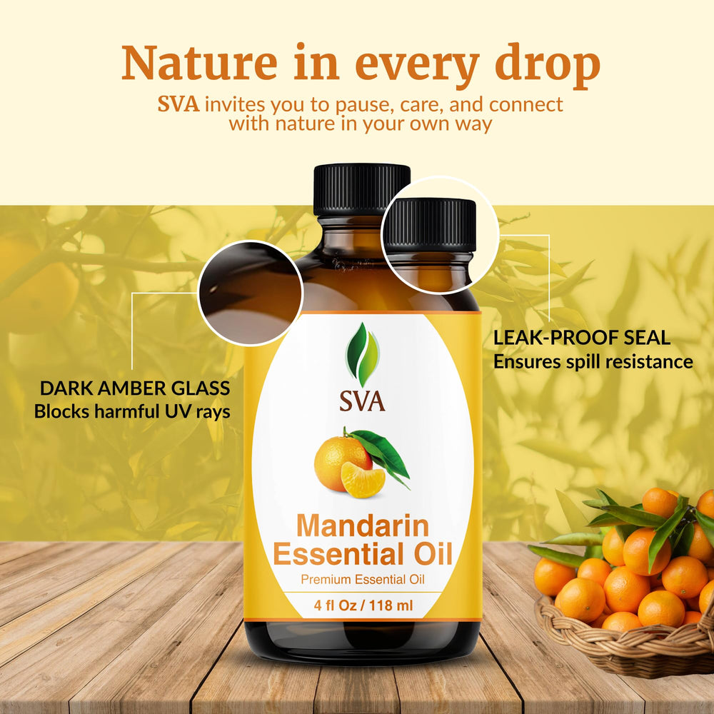 SVA Mandarin Essential Oil for bath salts and soothing blends.