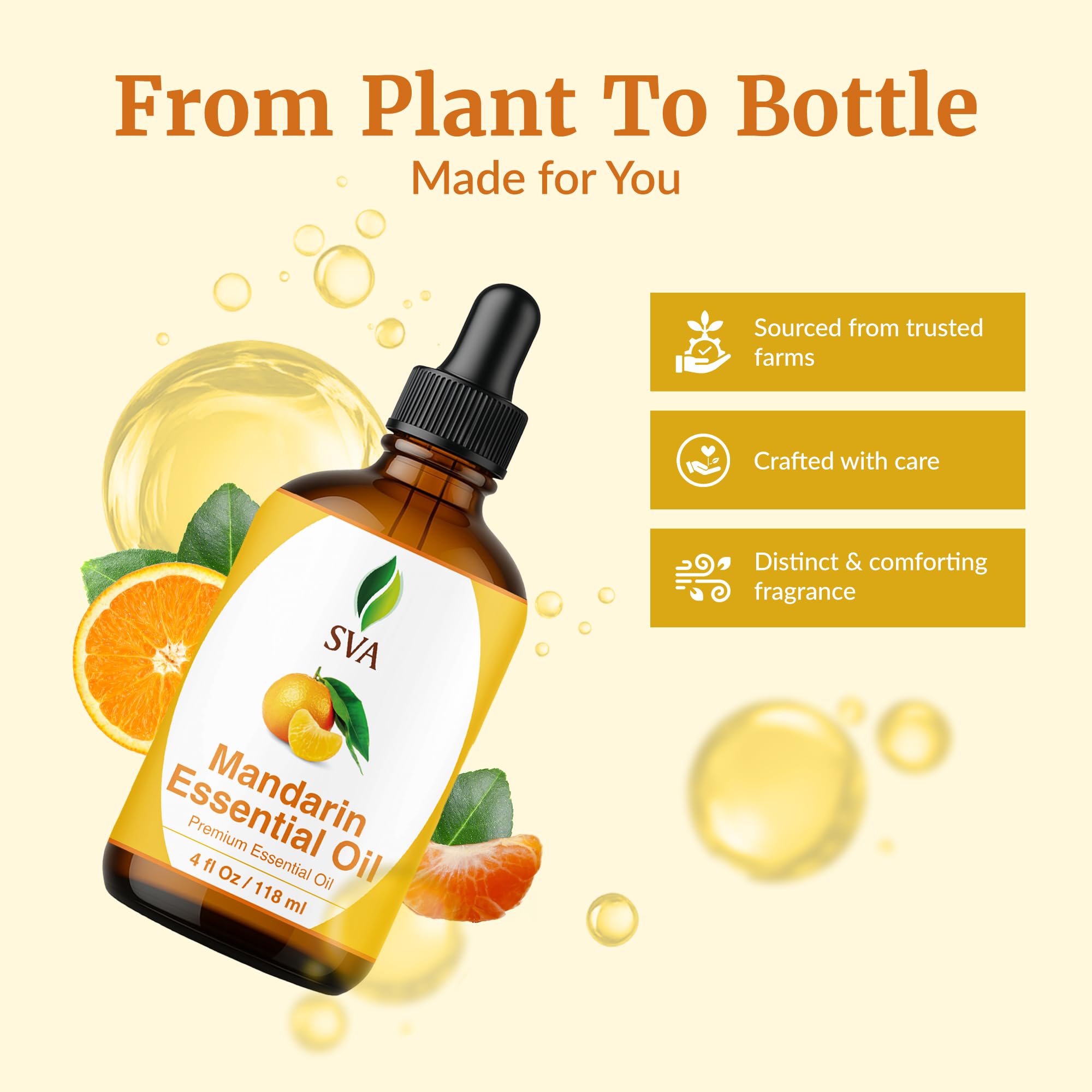 SVA Mandarin Essential Oil hair care scalp massage with carrier oil.