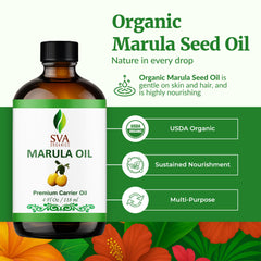 Dropper dispensing SVA Organics Marula Oil for precise use