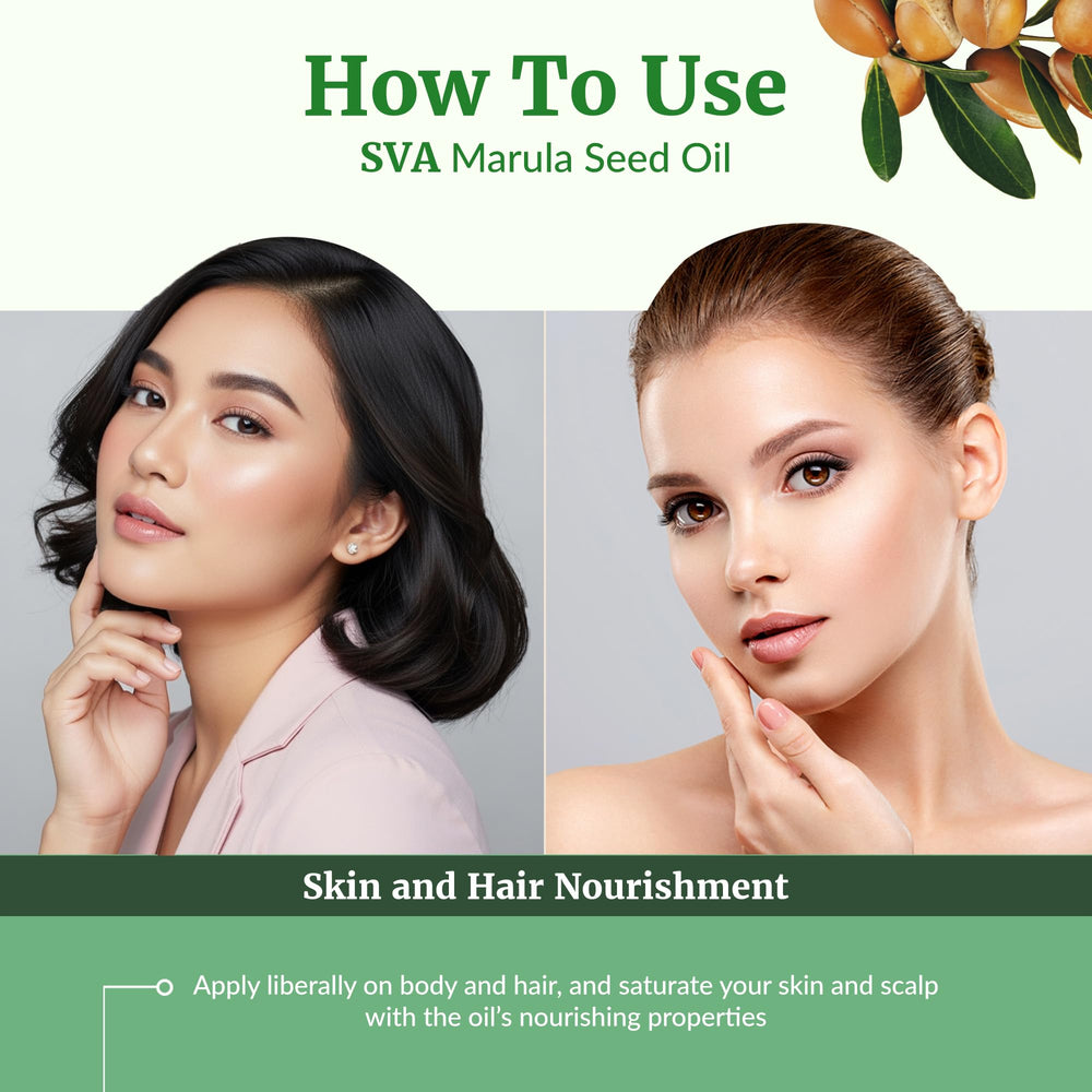 Scalp massage using SVA Organics Marula Oil for refreshment