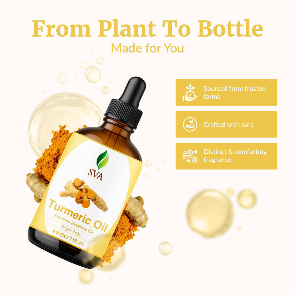SVA ORGANICS masaje capilar con aceite de cúrcuma.