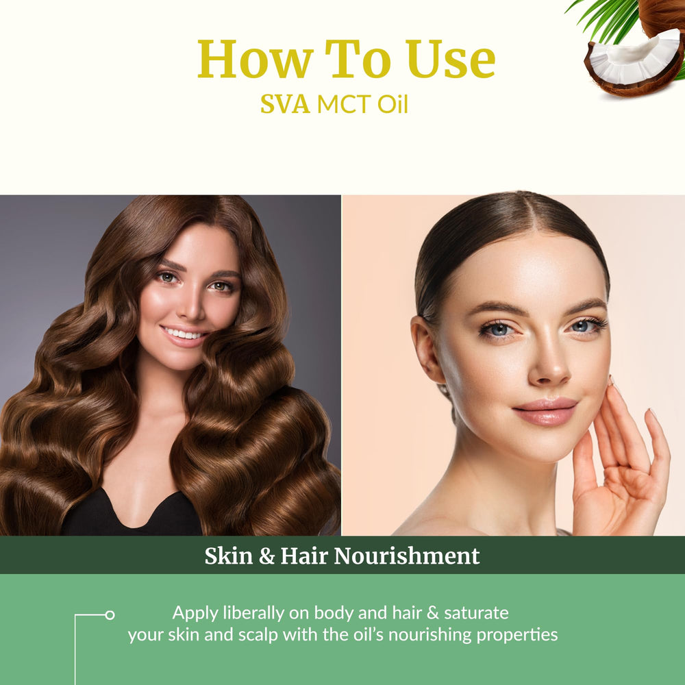 SVA MCT Oil mixed with hair care for nourishment