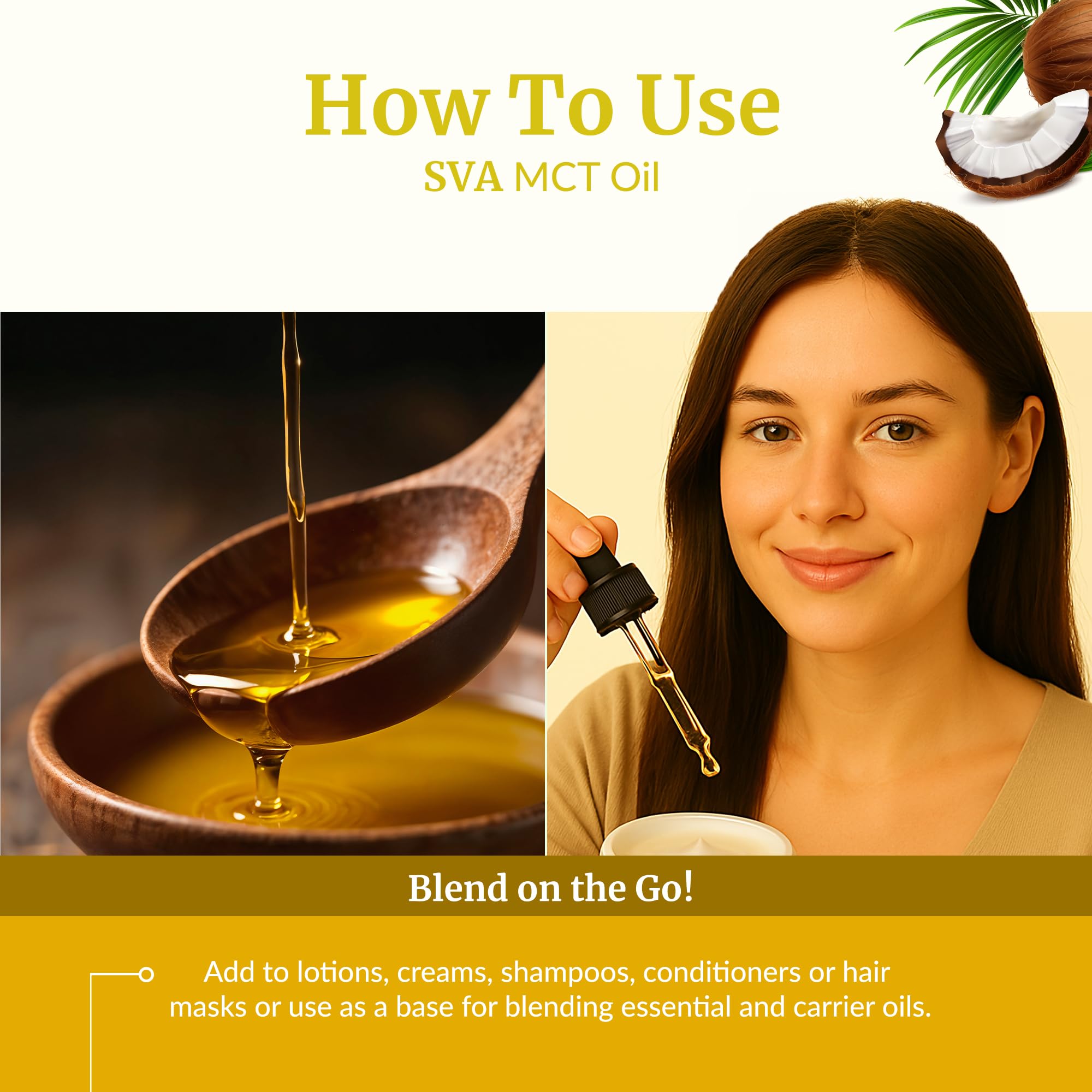 SVA MCT Oil mixed into shampoo for scalp care