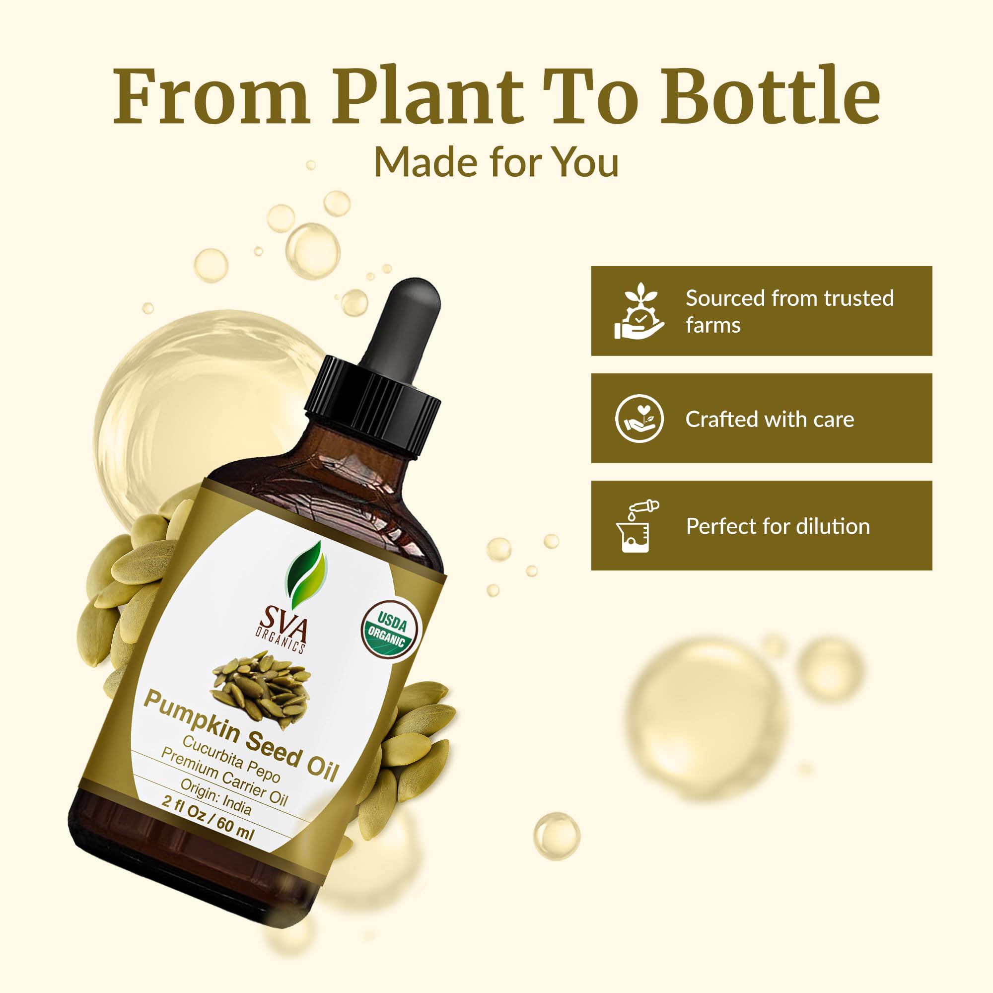 SVA Organics pumpkin seed oil applied with moisturizer for enhanced hydration.