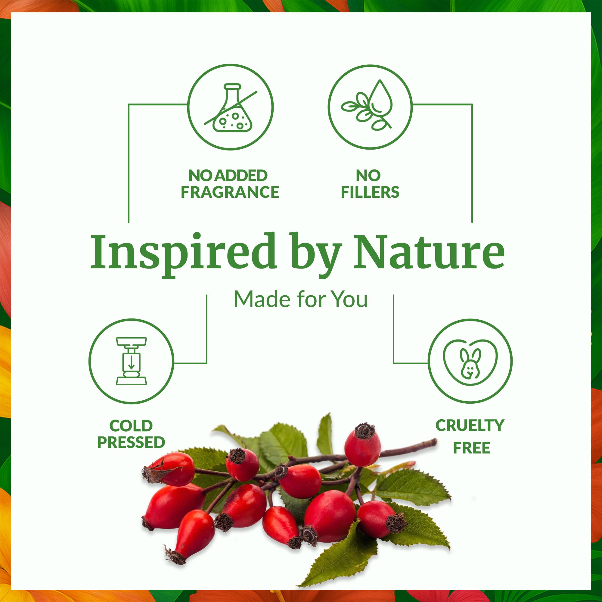 SVA Rosehip Seed Oil for face care promotes hydration and radiance.