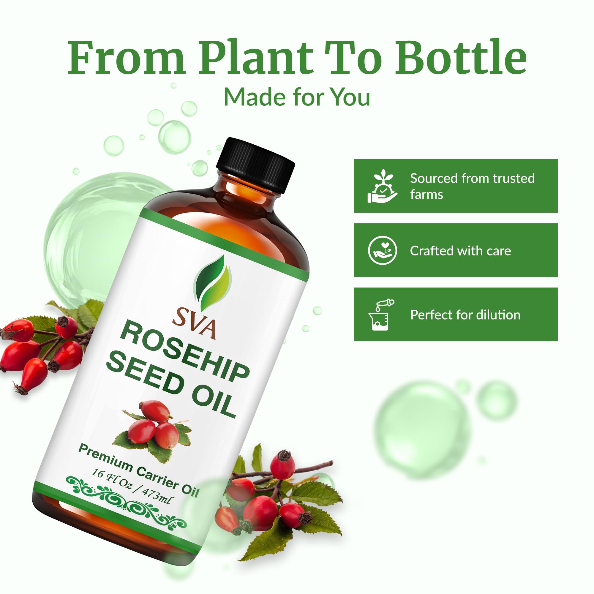 SVA Rosehip Seed Oil in hair and scalp massage nourishes strands.