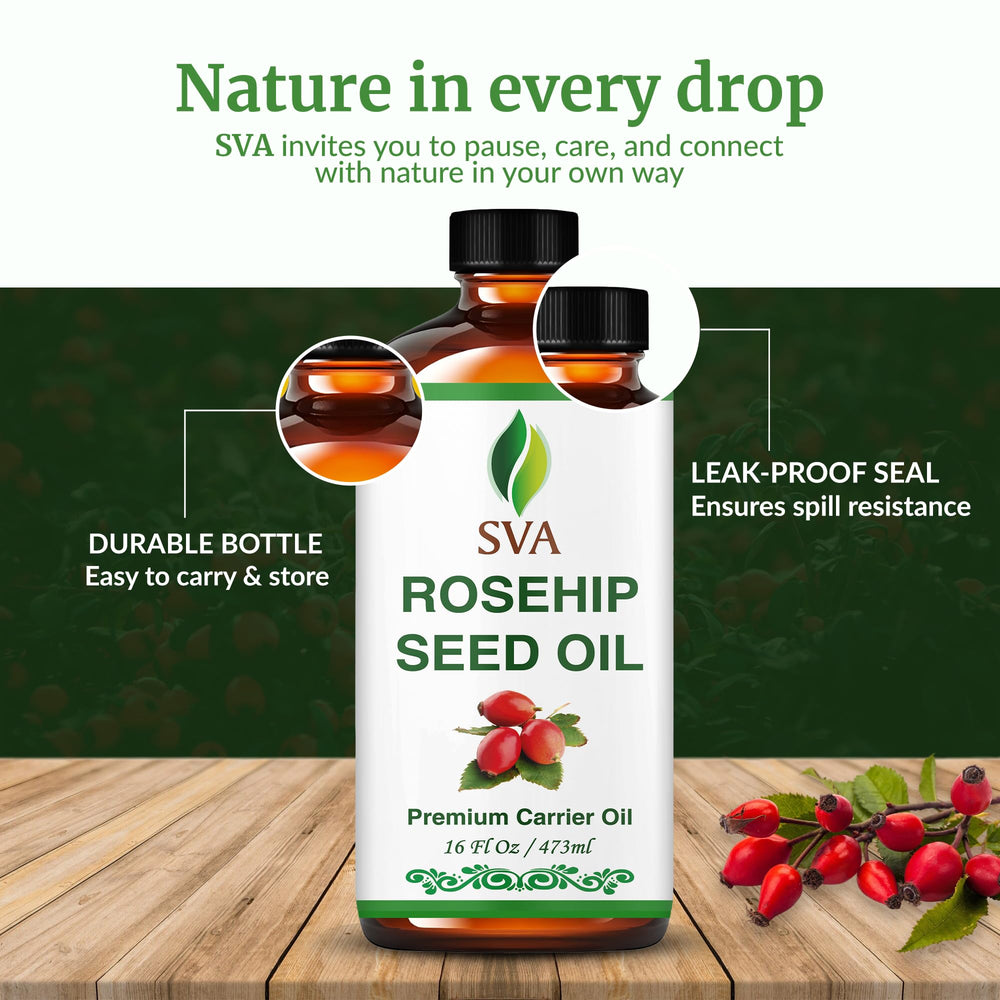 SVA Rosehip Seed Oil is free of preservatives and cruelty-free.