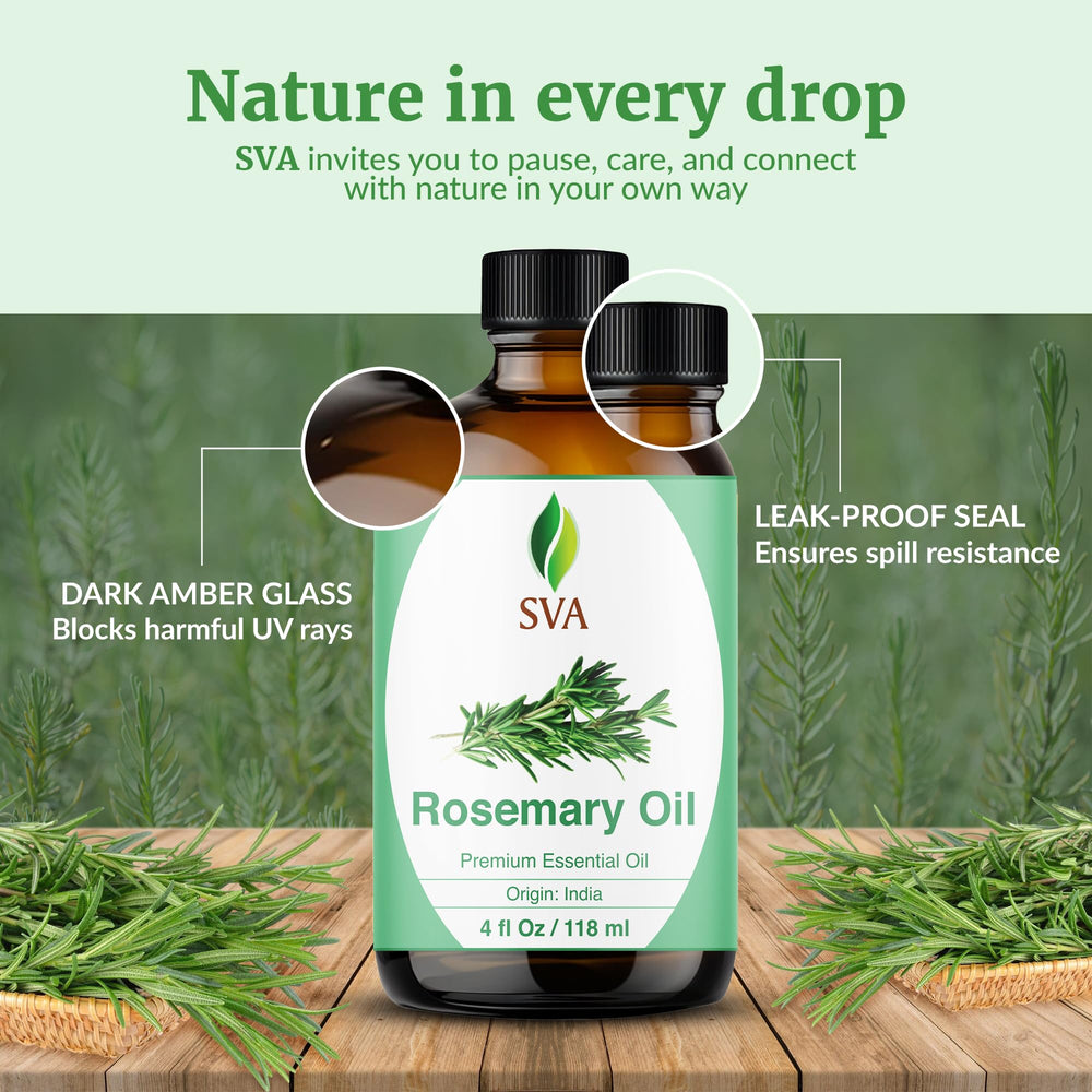 SVA ORGANICS Rosemary Oil for aromatherapy and diffuser sessions.