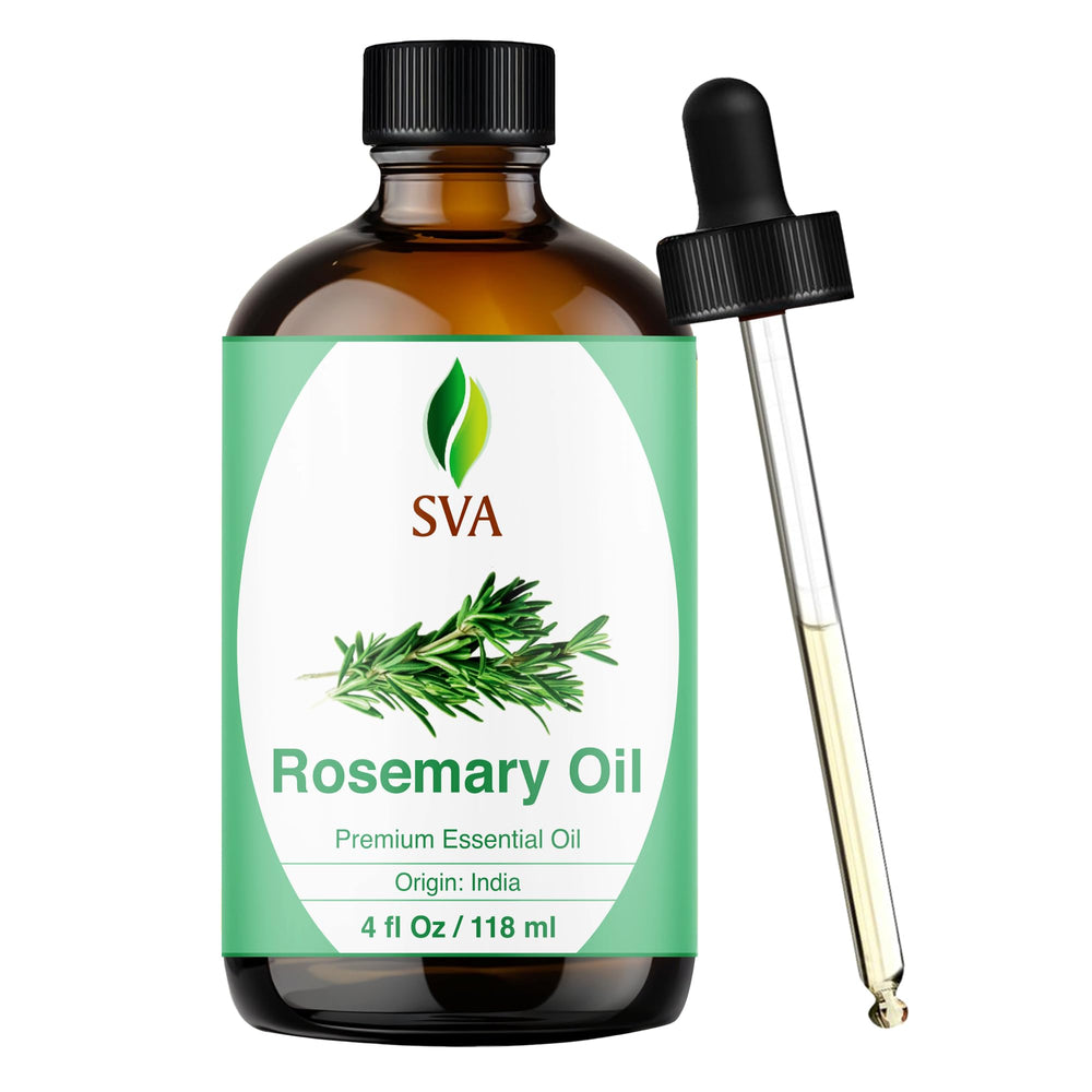 SVA ORGANICS Rosemary Oil bottle with dropper for easy topical application.
