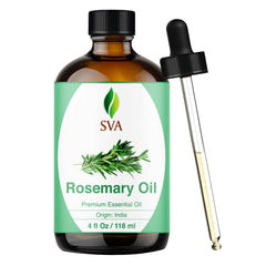 SVA ORGANICS Rosemary Oil bottle with dropper for easy topical application.
