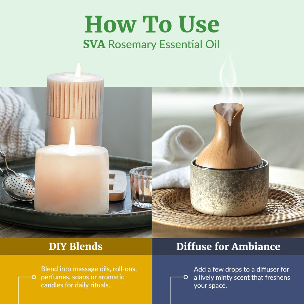 SVA ORGANICS Rosemary Oil used in soap making and bath products.