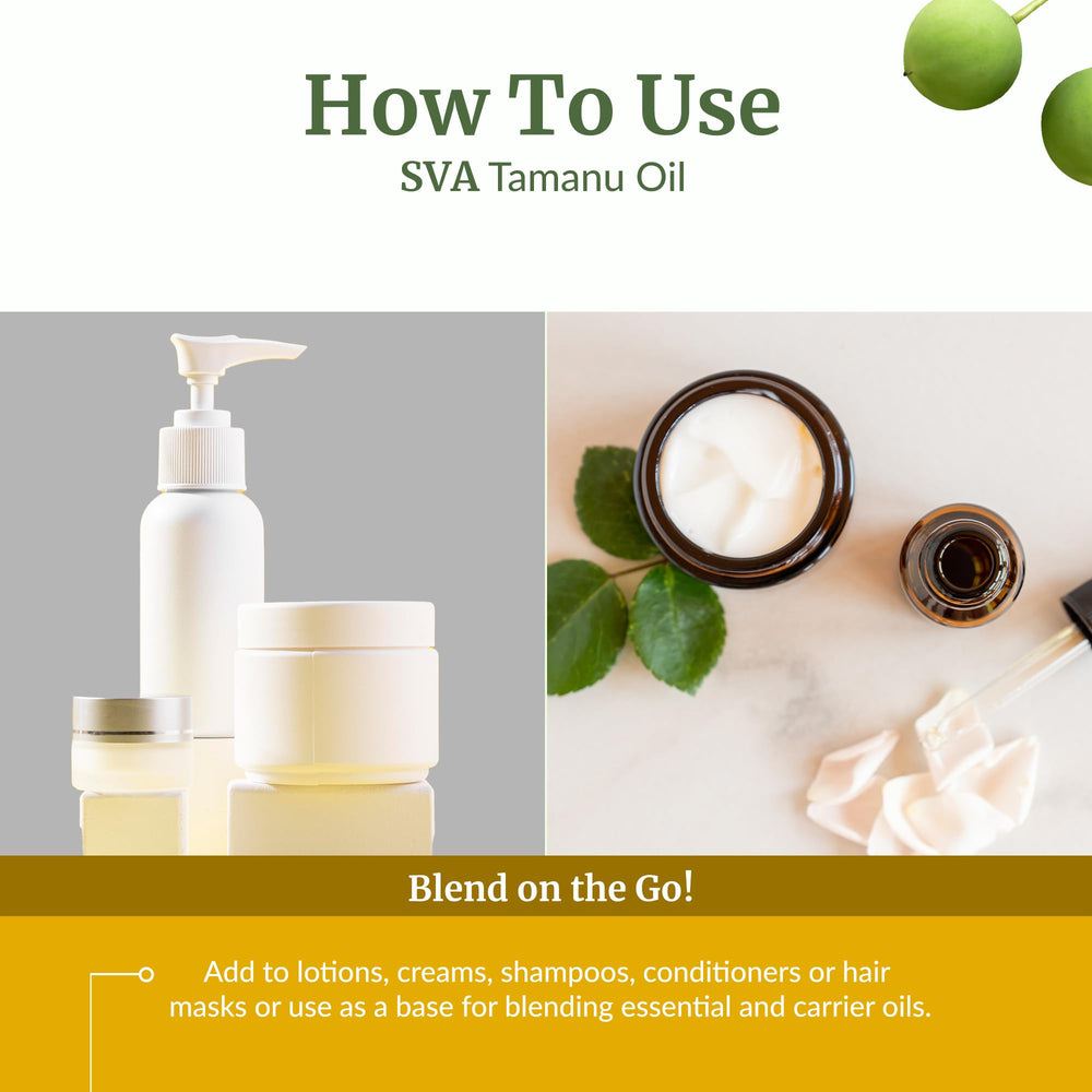 SVA Organics Tamanu seed oil used for moisturizing blend