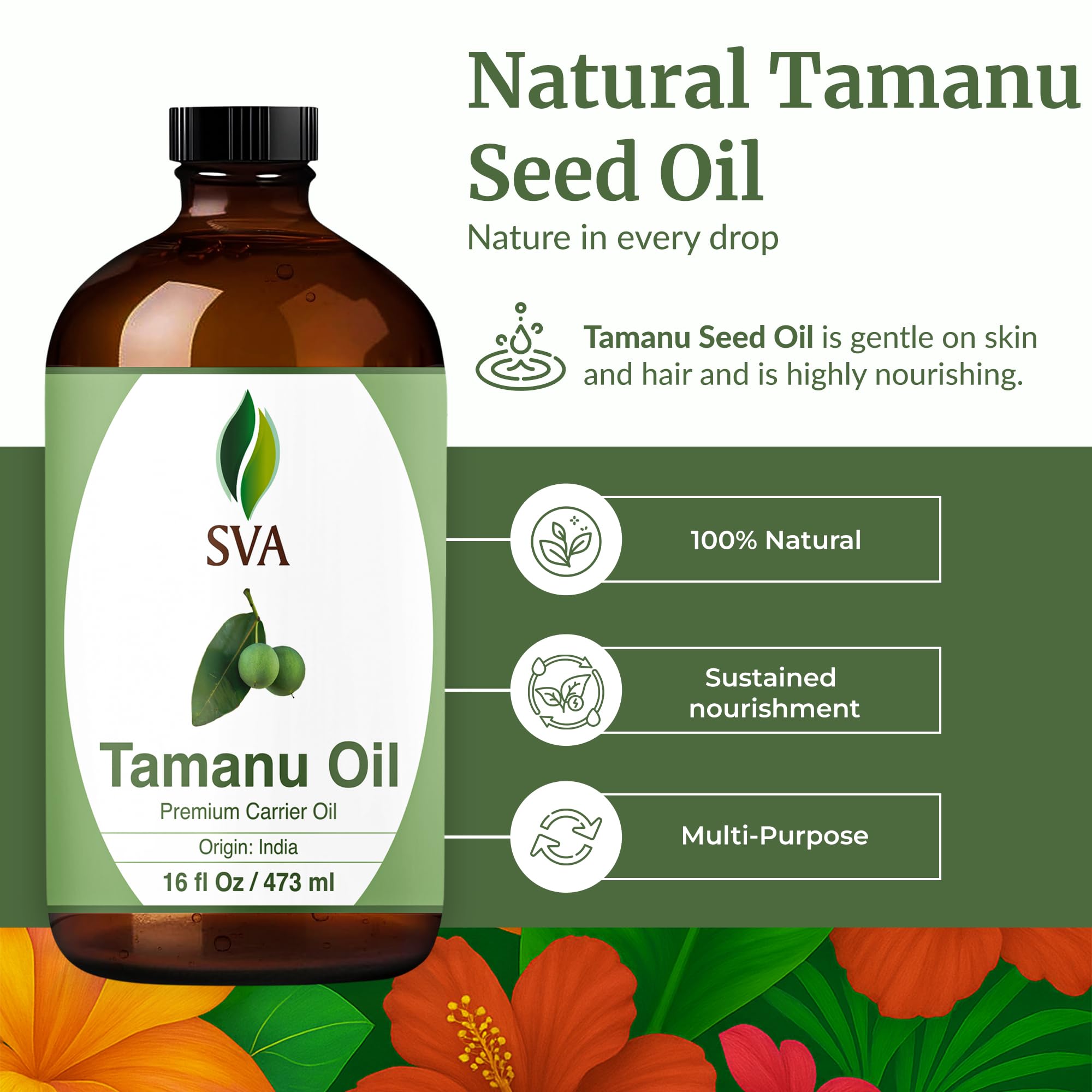 SVA Organics Tamanu oil applied for skin hydration