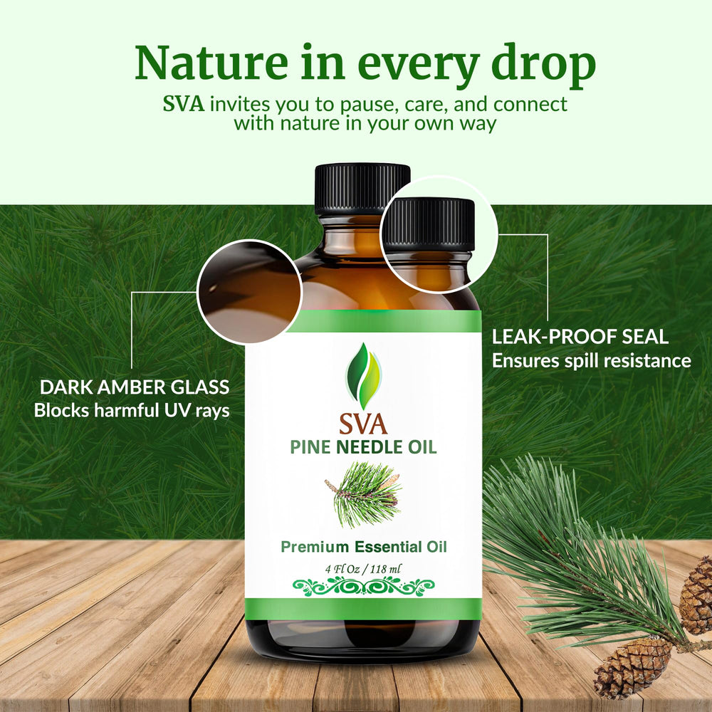 SVA Pine Needle Oil dropper bottle allowing precise dosage.