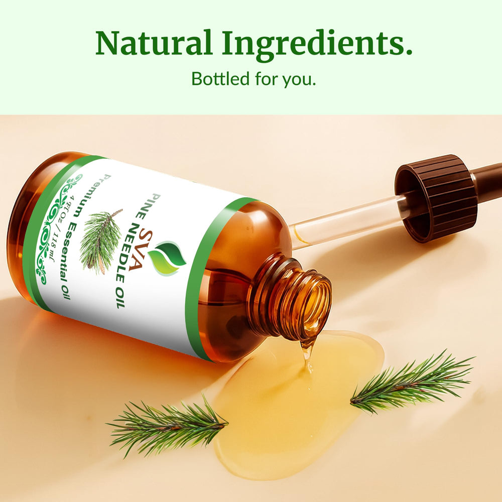 SVA Pine Needle Oil bottle and dropper for easy use and storage.