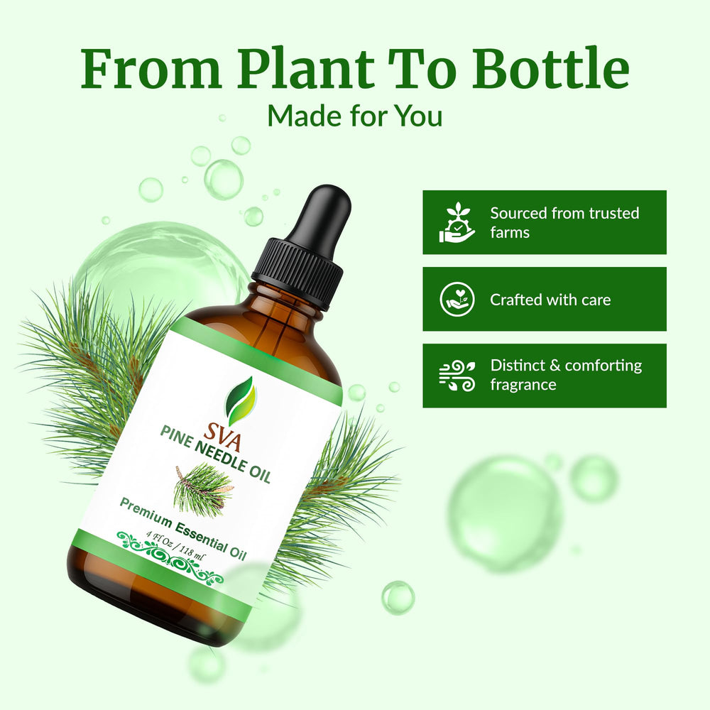 SVA Pine Needle Oil for soaps and candles with fresh pine fragrance.