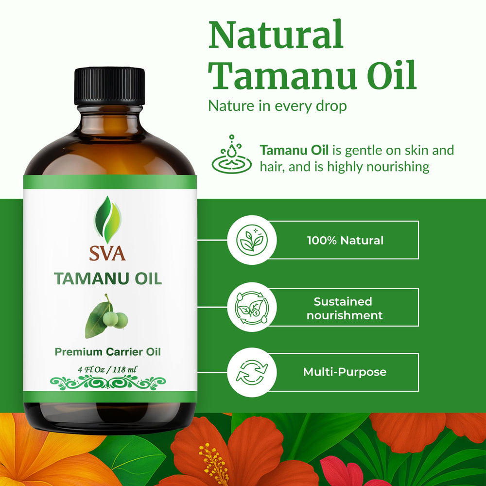 SVA Tamanu Oil dropper application enables precise dosing for facial care.