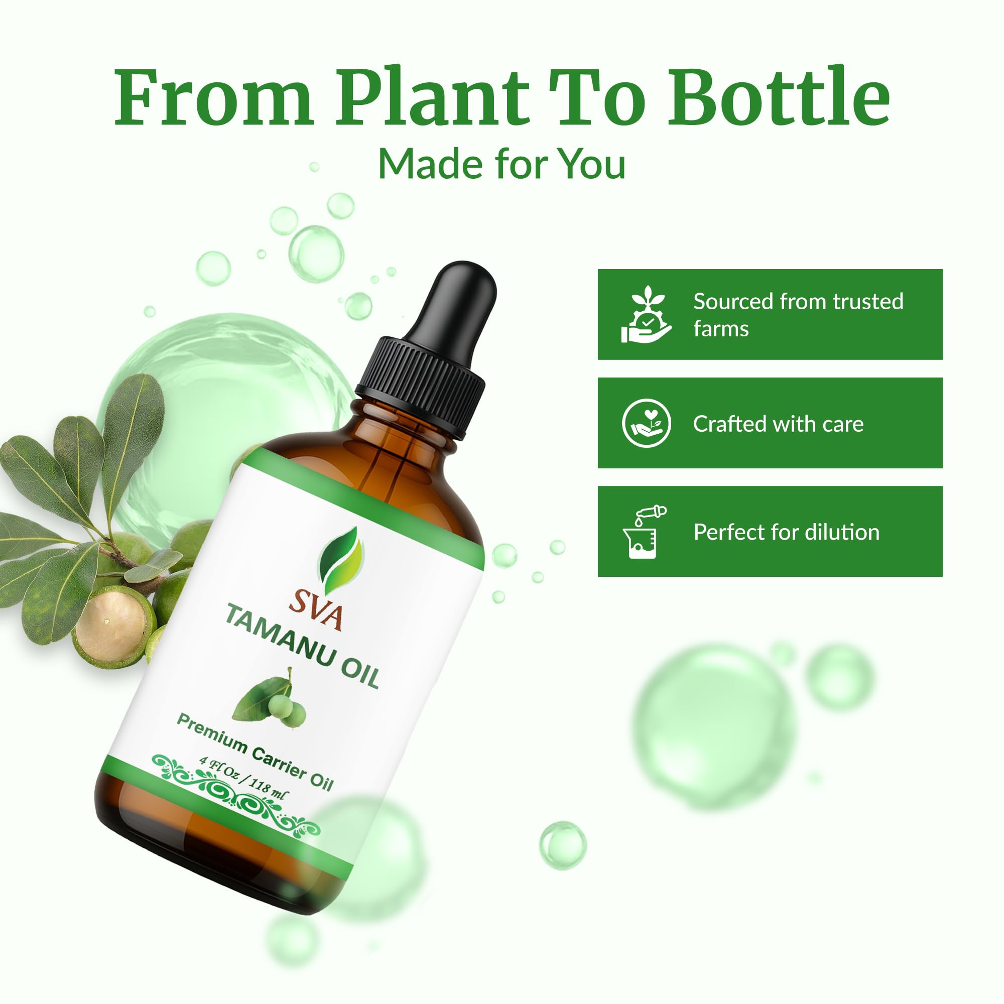 SVA Tamanu Oil golden hue signals natural nourishment for skin and hair.