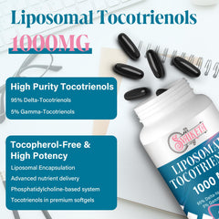 Svaiketa liposomal tocotrienols bottle close-up with Delta 95% and Gamma 5%