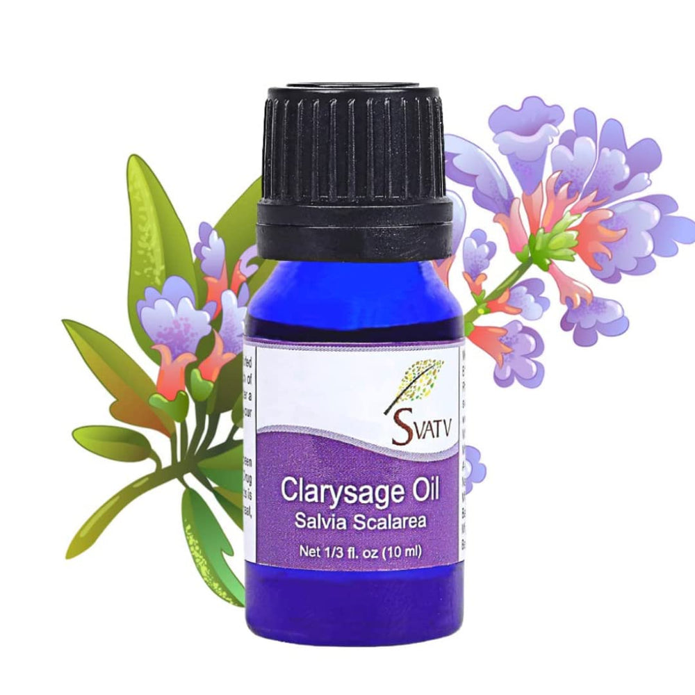 SVATV Clary Sage essential oil in a diffuser for calming aromatherapy sessions.