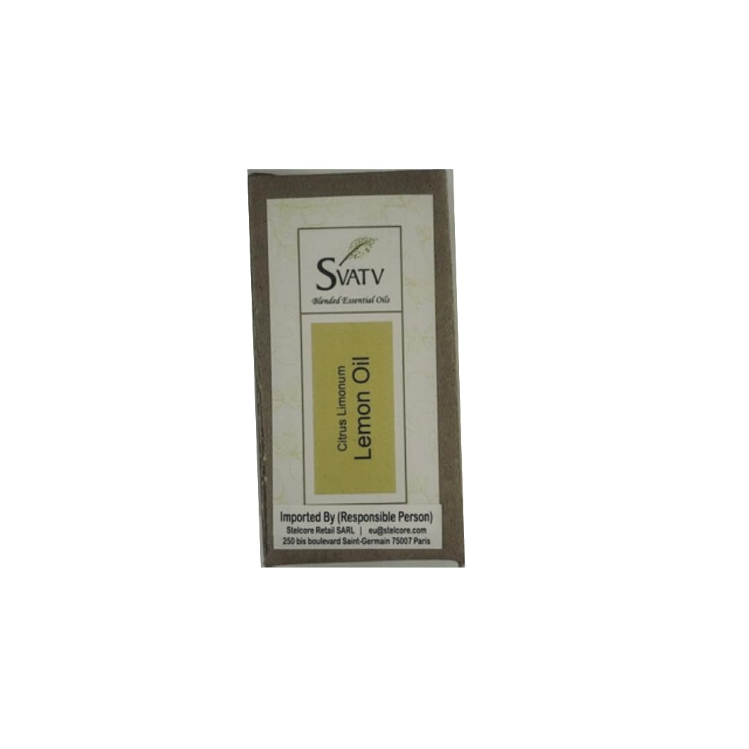 SVATV Lemon Essential Oil 10 ml bottle for diffusing and DIY blends.