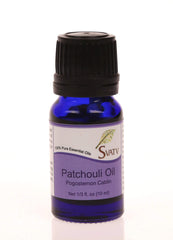 SVATV Patchouli oil bottle for aromatherapy and diffusion.