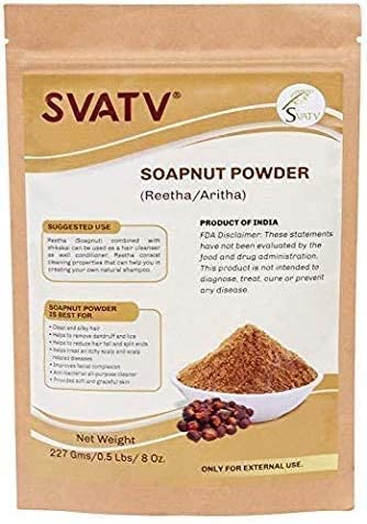 SVATV Soapnut Powder routine shot for daily wash.