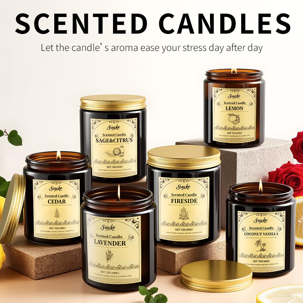 SVECKE candle in living room setting creates serene home ambiance.