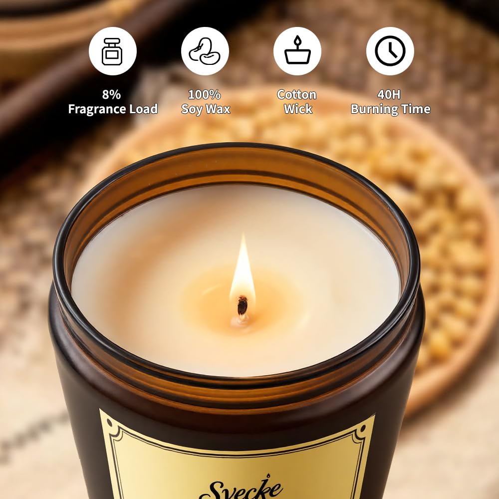 SVECKE soy wax candle clean burn with cotton wick for pet-friendly use.