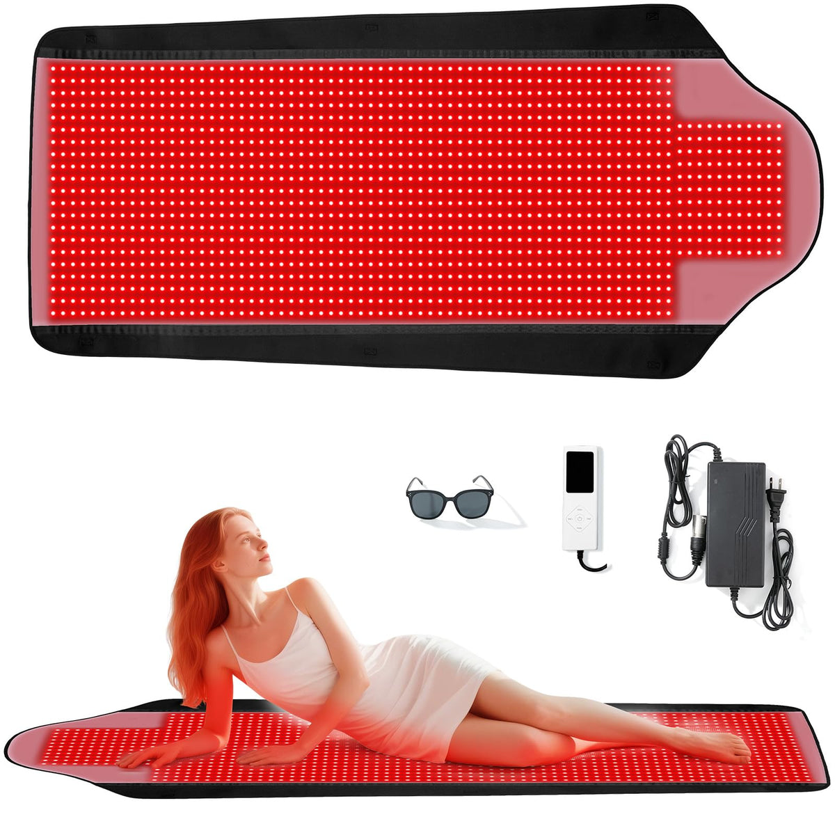 Svlseiia red light therapy mat with full back coverage for easy sessions.