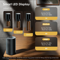 SVNWKRE diffuser with LED display showing mode and timer for easy control
