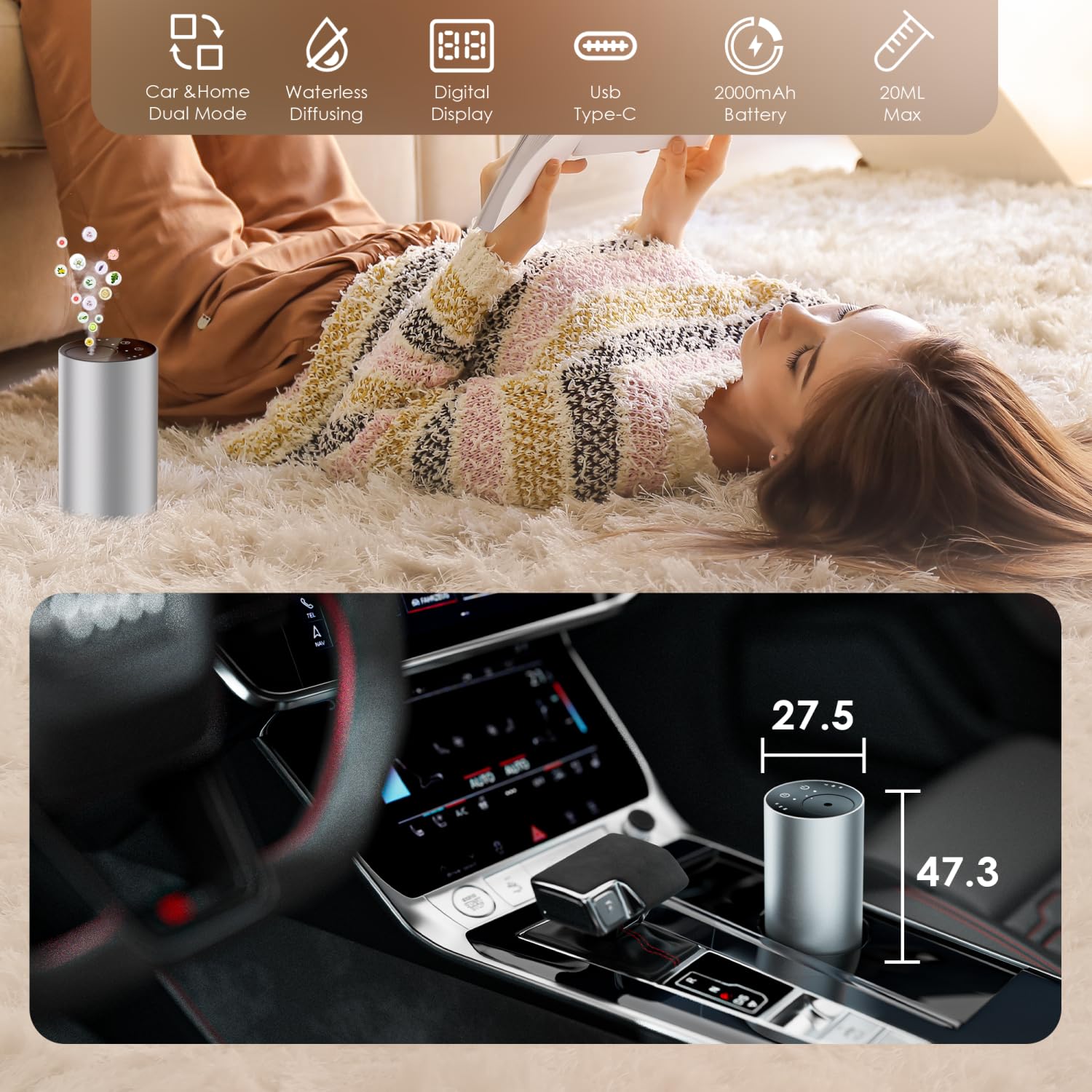 SVNWKRE 1/4/8 hour timer settings for flexible fragrance