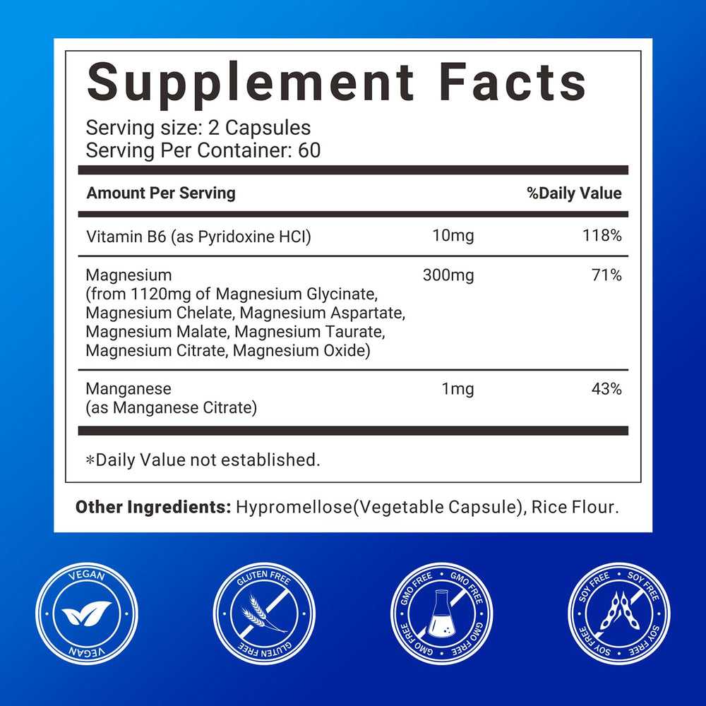 Close-up of Svovita Magnesium Complex capsules, easy-to-swallow design for evening routine.