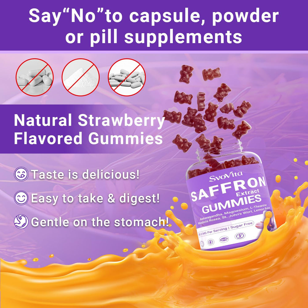 Svovita saffron gummies daily two-gummy portion is easy to fit.
