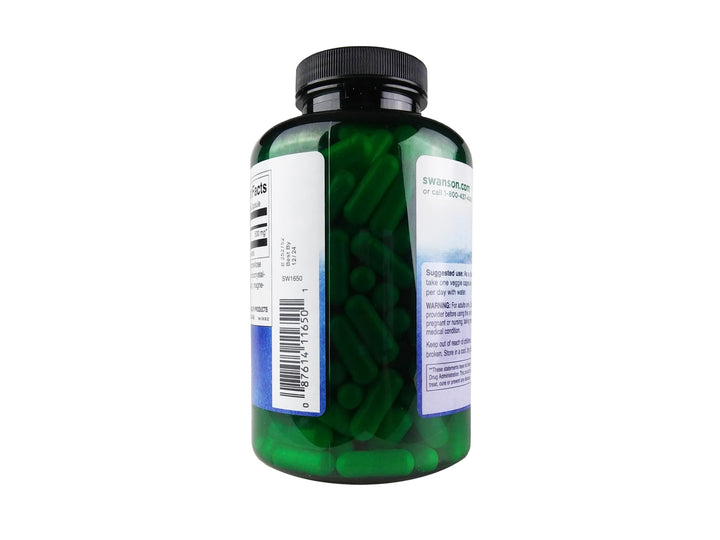 Swanson Acetyl L-Carnitine capsules arranged beside bottle for daily use.
