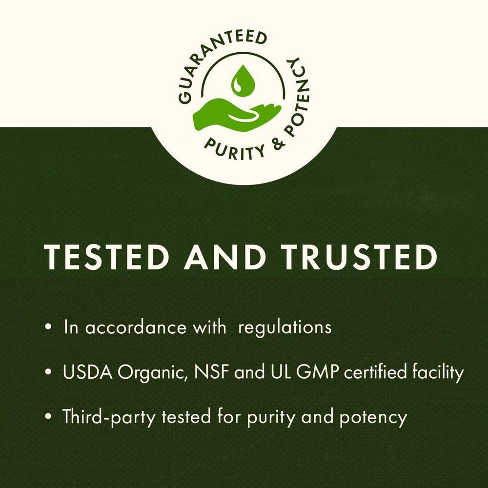 Swanson Agaricus Blazei bottle cap and label indicating quality