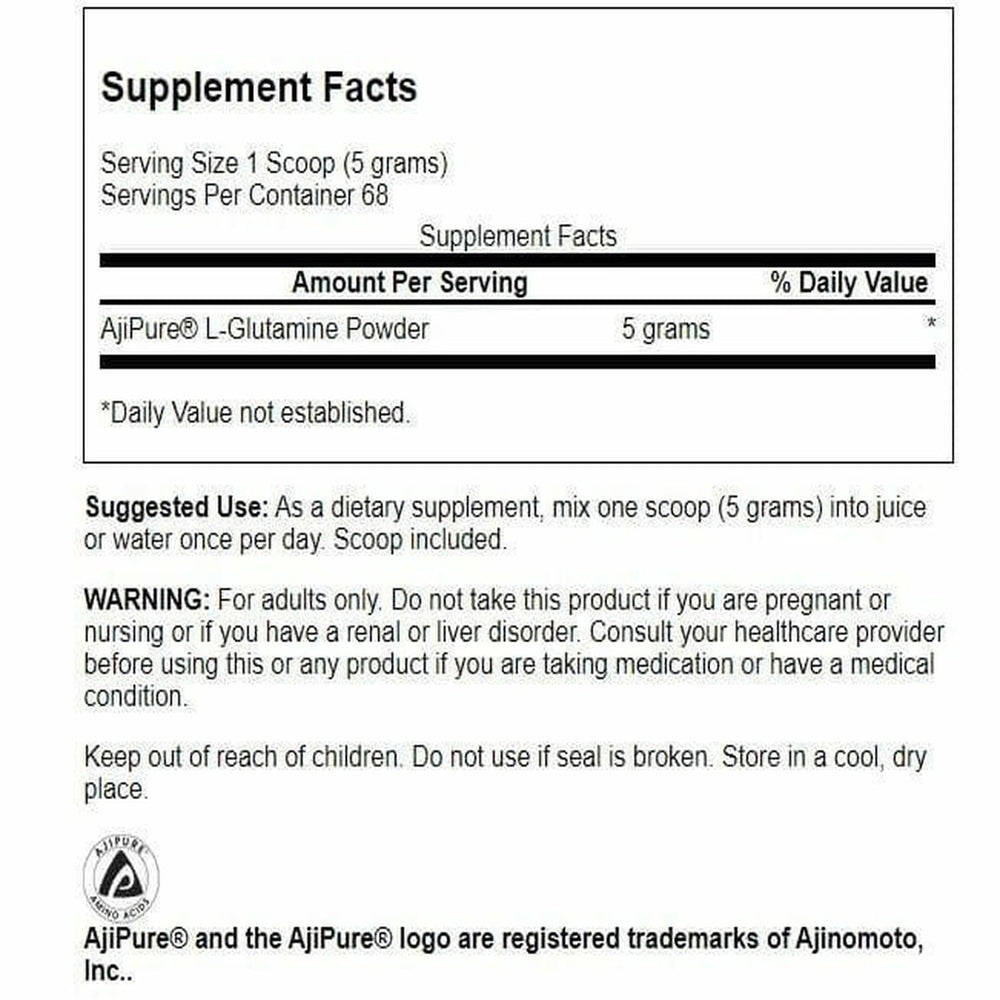 Swanson Ajipure L-Glutamine powder scoop for easy measuring