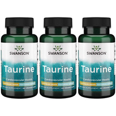 Swanson AjiPure Taurine bottle with capsules for athletic support and electrolyte balance