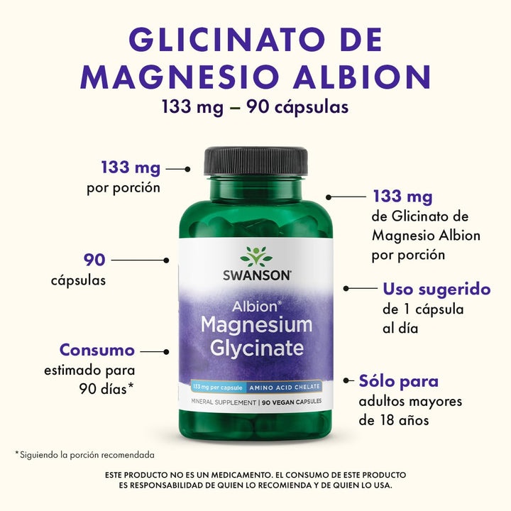 Swanson Albion Chelated Magnesium GMP seal indicating quality.