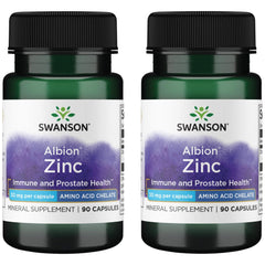 Swanson Albion Chelated Zinc Glycinate 30 mg capsules for immune support and vision