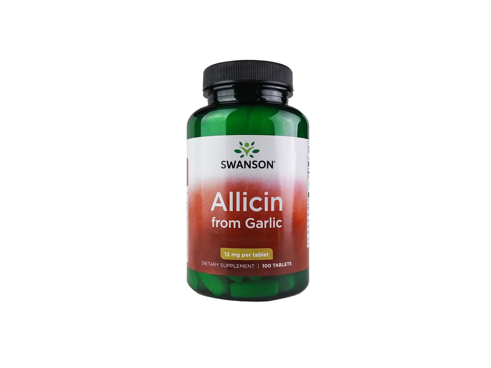 Swanson Allicin bottle odor-control for a convenient daily supplement experience.