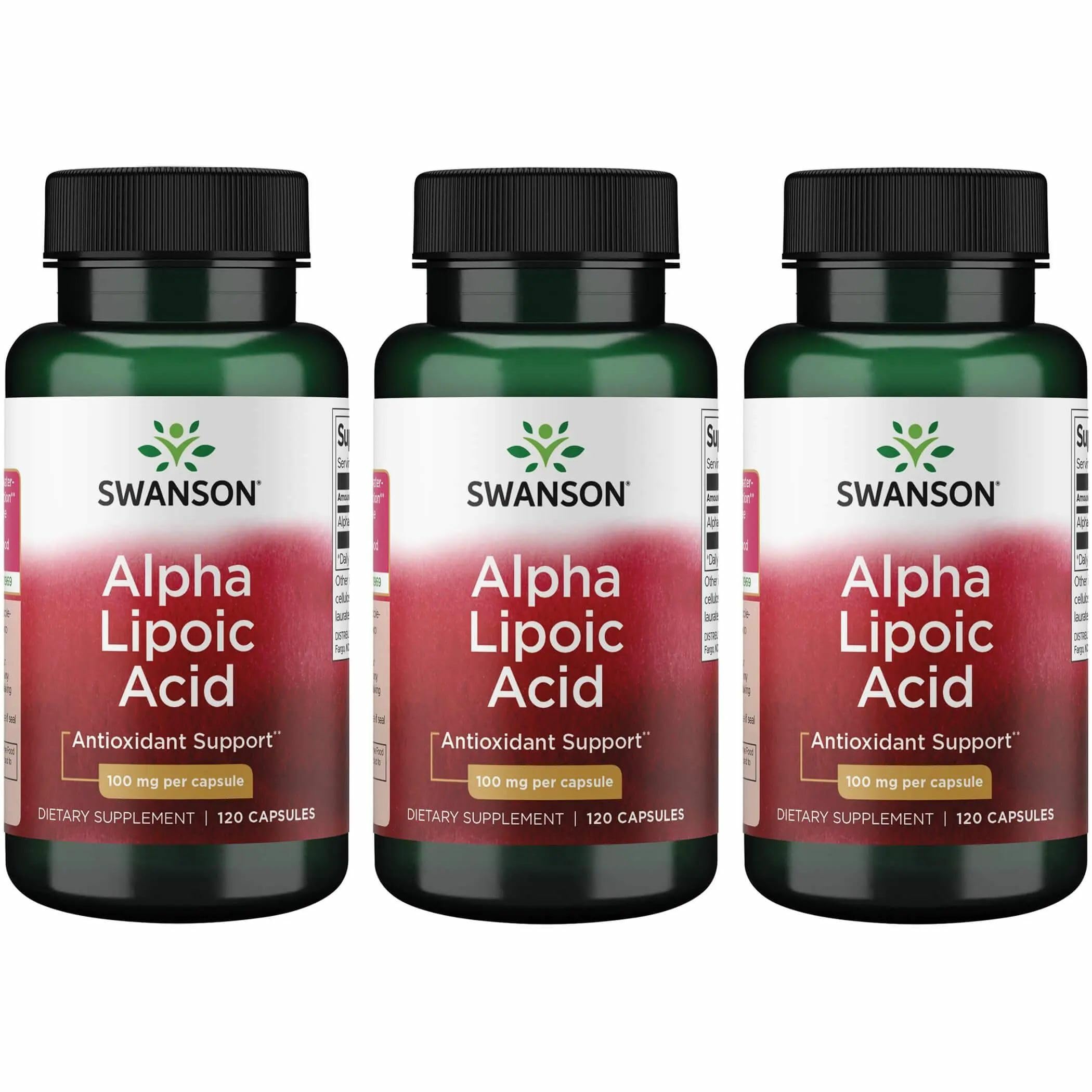 Swanson Alpha Lipoic Acid bottle for daily support of normal energy metabolism.