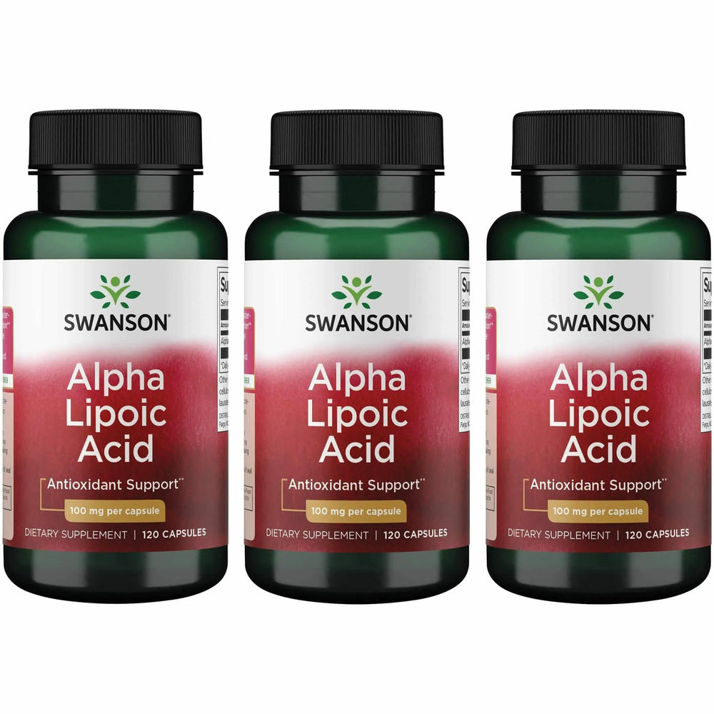 Swanson Alpha Lipoic Acid bottle for daily support of normal energy metabolism.