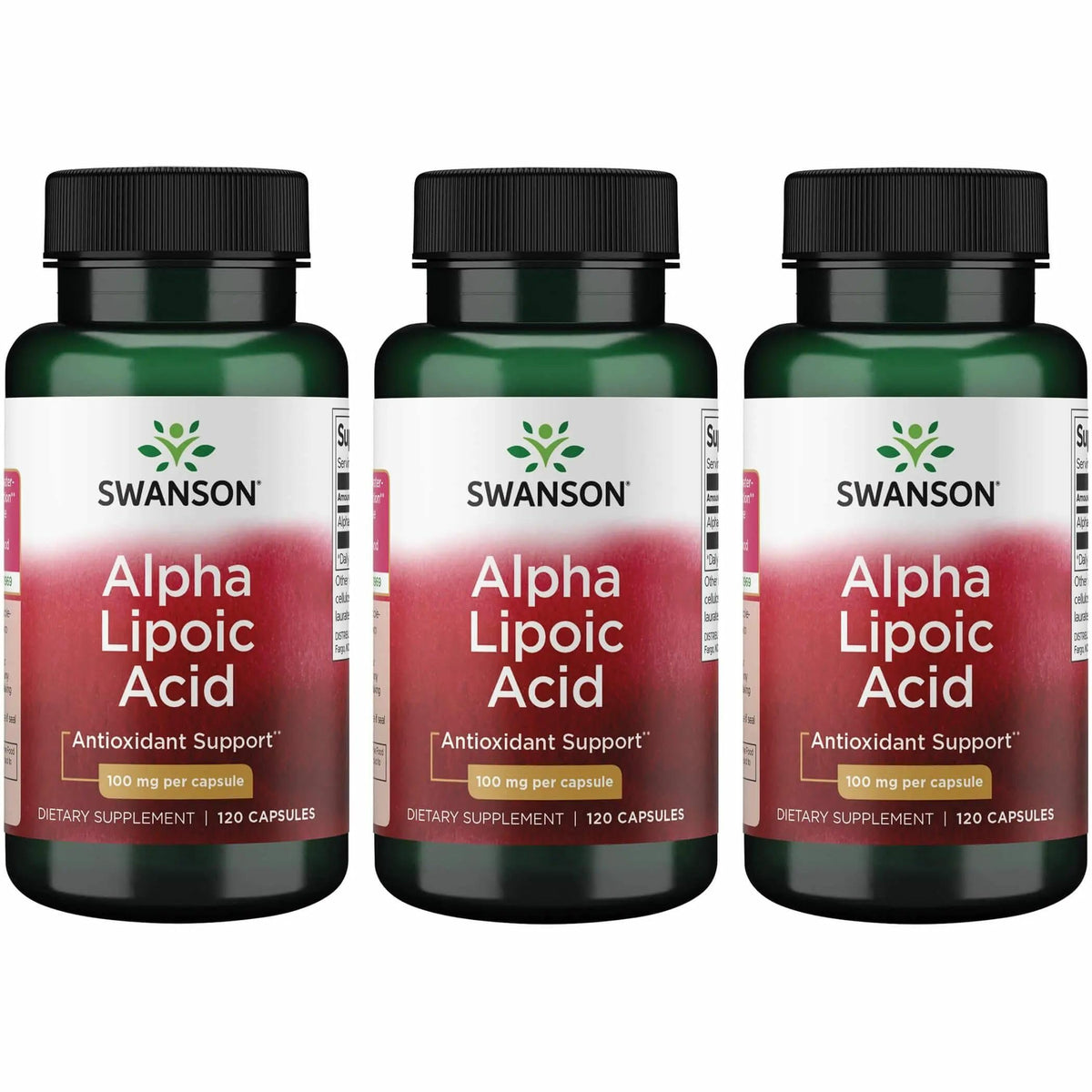 Swanson Alpha Lipoic Acid bottle for daily support of normal energy metabolism.
