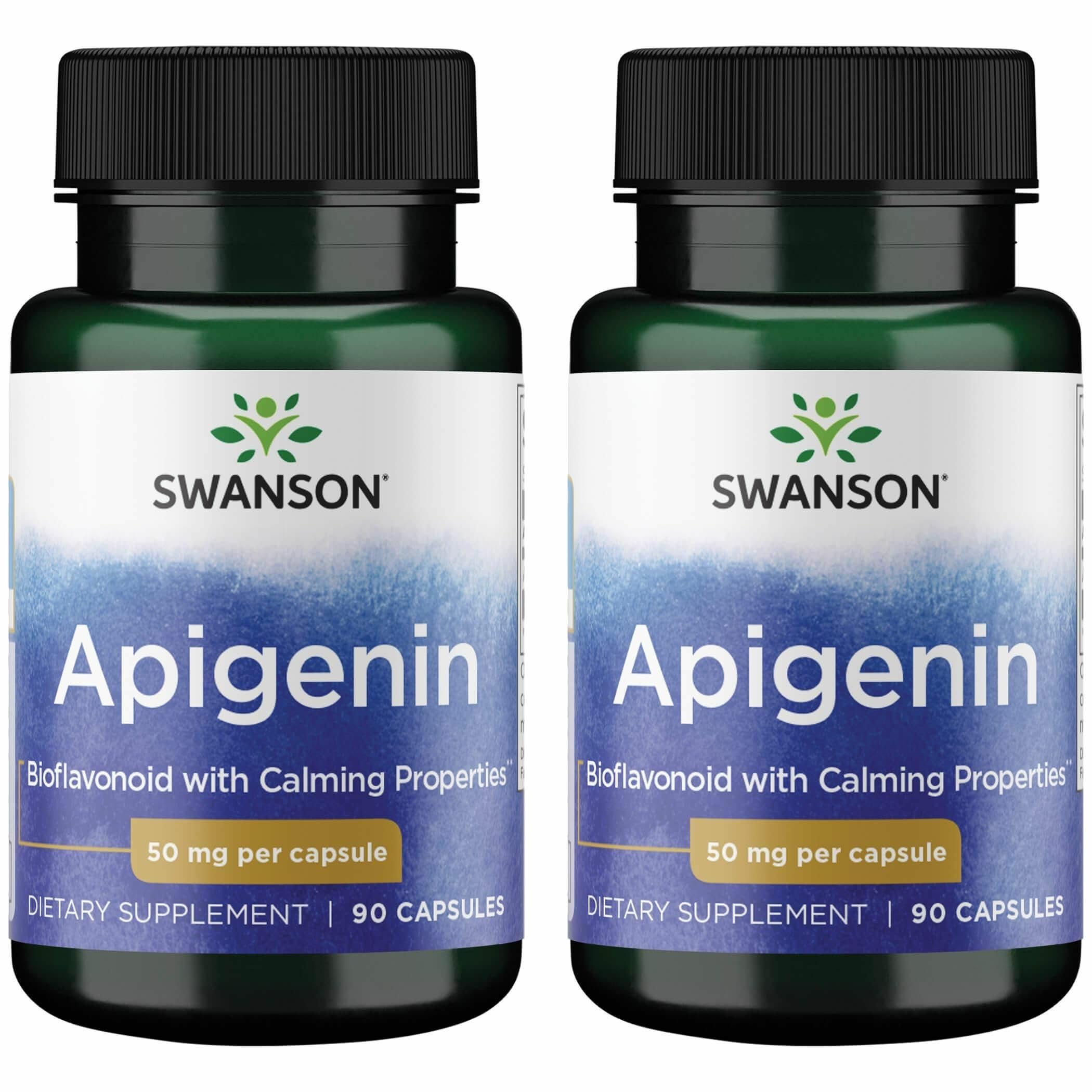 Swanson Apigenin bottle pours capsules for sleep support.