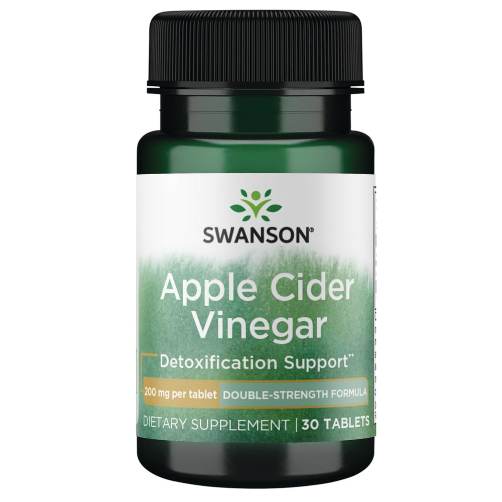 Swanson Apple Cider Vinegar bottle highlighting natural ingredients for everyday wellness support.